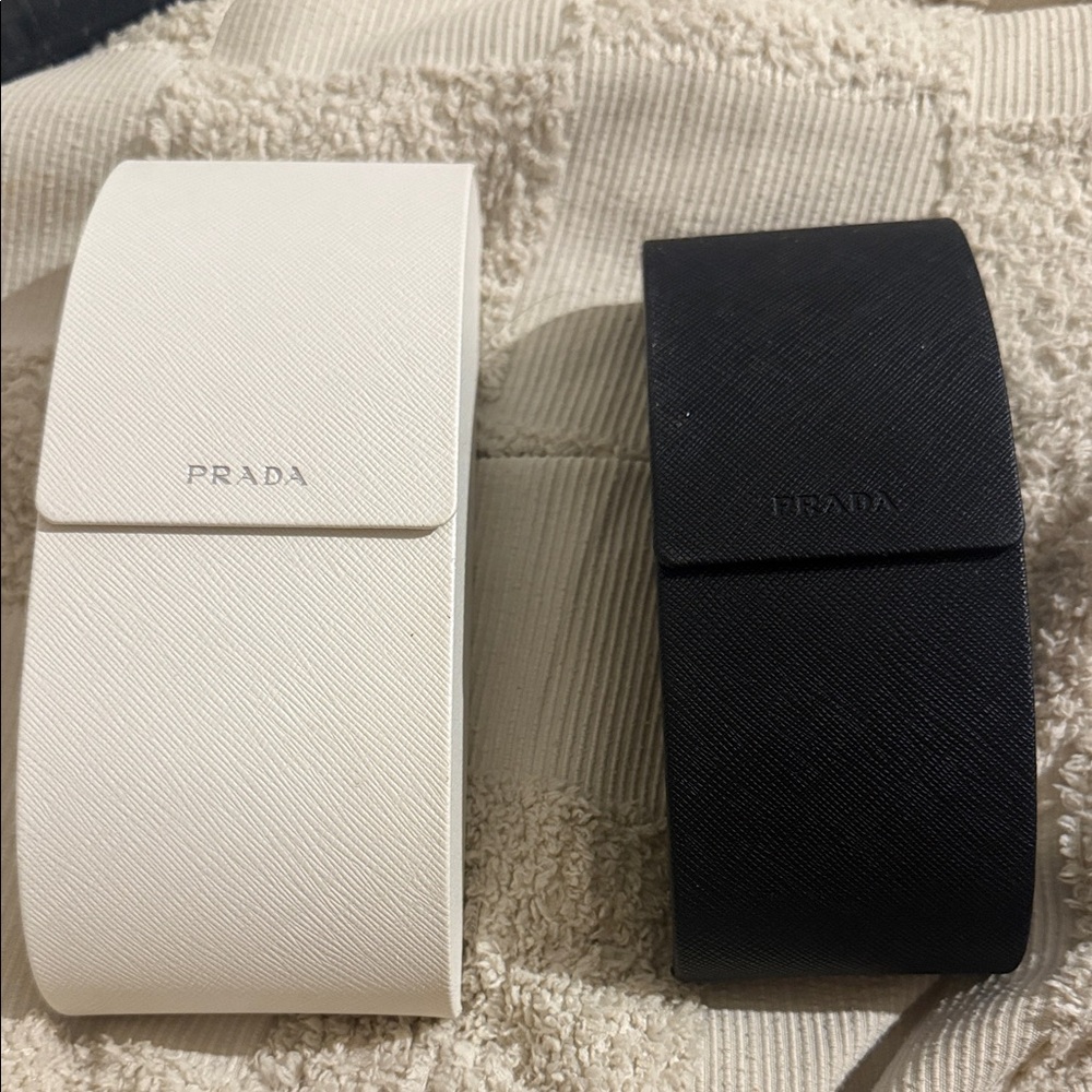 Prada Black and Cream Eyewear Cases